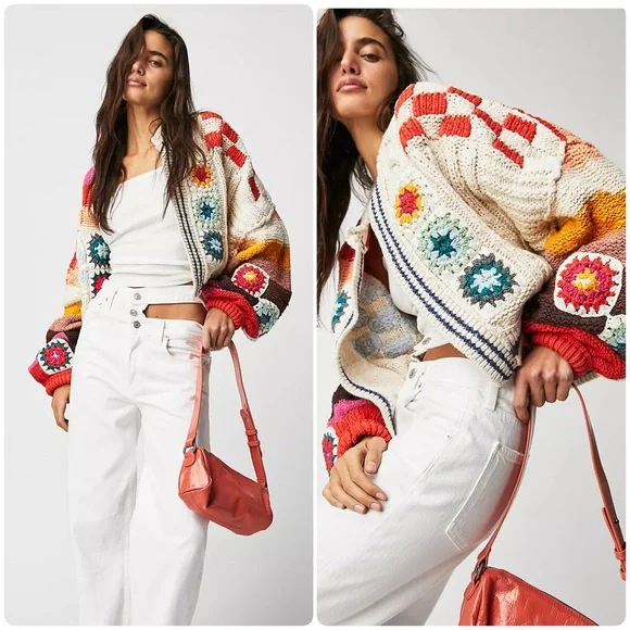 Free People Large Clear Skies Cardi oversized may fit plus size - Picture 1 of 12